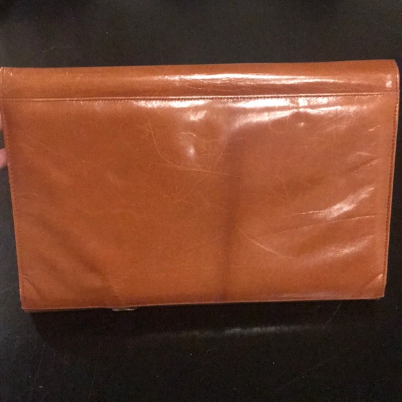 Vintage Stuart Weitzman Tan Leather Large Clutch - Picture 3 of 7